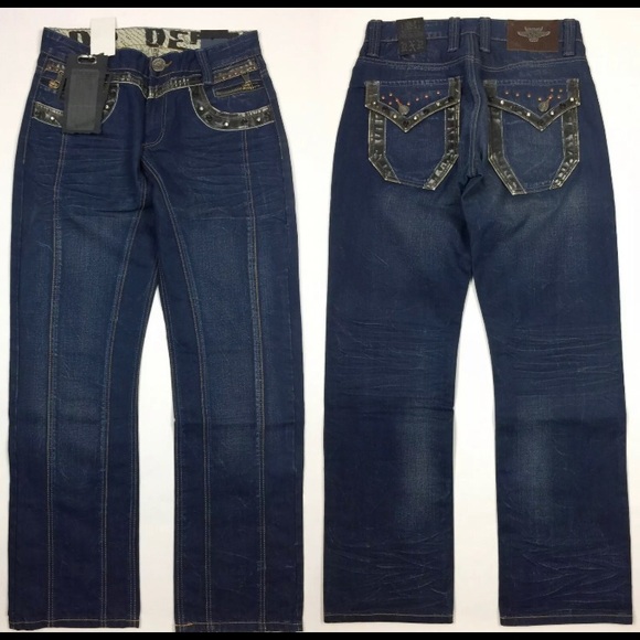 DODENIM DXM-004 Dark Blue Wash Straight Cut Jeans - Picture 2 of 5